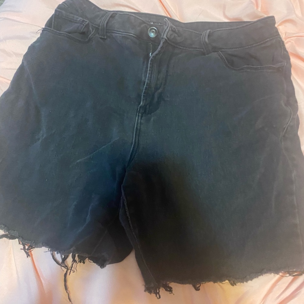 Women's Black Denim Shorts